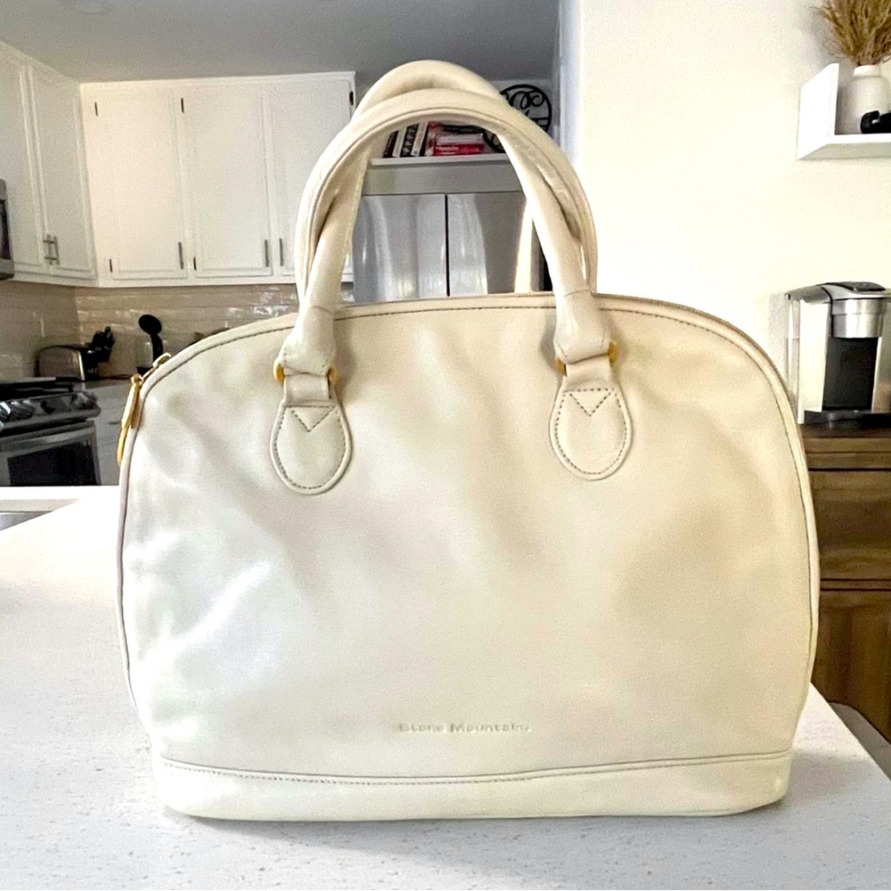 Vintage 1990s Stone Mountain Leather bag white